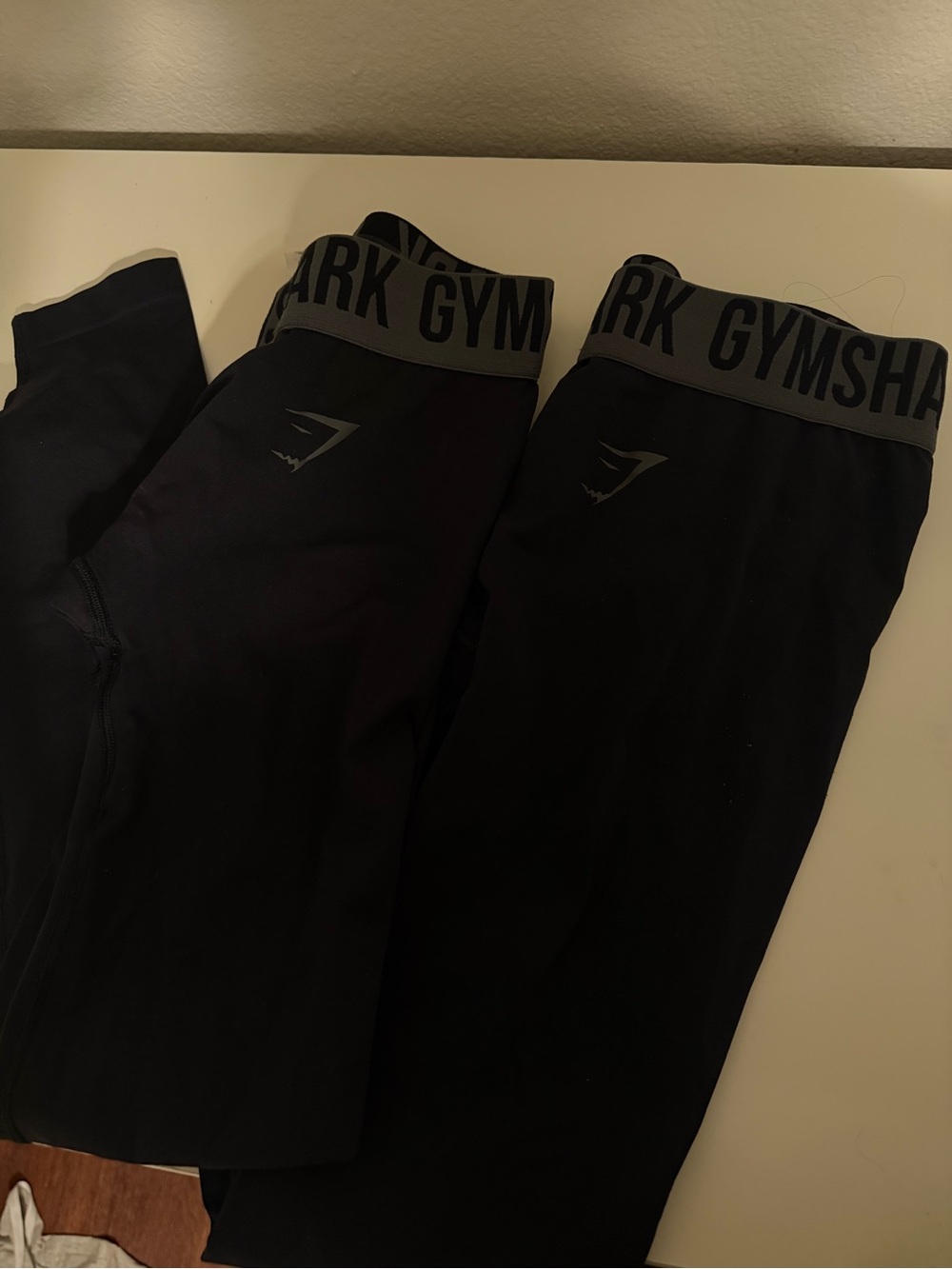 Gymshark Black High-Waist Athletic Leggings with Branded Waistband